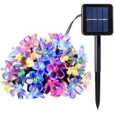 ALLY 7M 50 Kiraz Çiçeği Solar Güneş Enerjili Dış Bahçe Aydınlatma Su Geçirmez Led, RZ