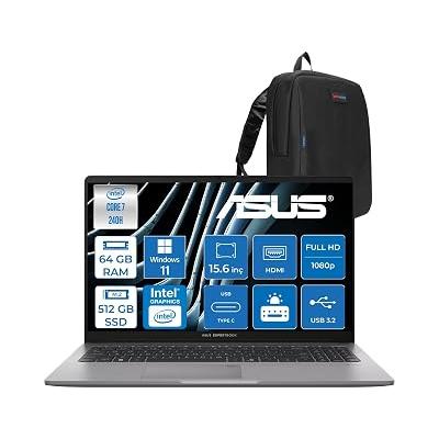 Asus Expertbook P1 P1503CVA Intel® Core™ 7 240H 64GB Ddr5 512GB SSD 15.6"fhd (1920 x 1080) 300NITS WIN11PRO Taşınabilir Bilgisayar ZC716512G0DP22+ZETTAÇANTA