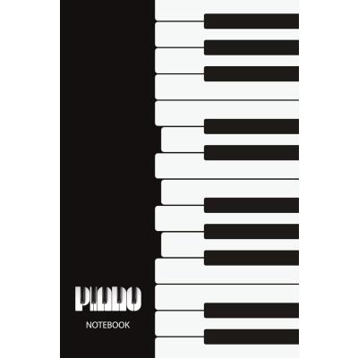 Cool Abstract Piano Black & White Keys Design Journal Paperback: 100 Blank Ruled Pages 6x9 inch: I Love Piano, I Love Music