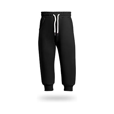 Erkek/Kız Çocuk Jogger Eşofman Altı Cepli Paçası Kaşkorseli Siyah
