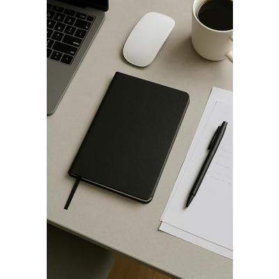 Fark Tanıtım Defter, Noktalı Defter, Termo Deri Kapaklı Noktalı Defter, 128 Yaprak A5 Defter, Ofis ve Kırtasiye, Plan, Notebook (Siyah)