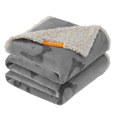 Feandrea Su geçirmez köpek örtüsü, Sherpa polar evcil hayvan örtüsü, orta ve büyük köpekler için, kediler, 152 x 127 cm, XL, makinede yıkanabilir, çift taraflı koltuk kılıfı, gri PPB060G01