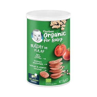 Gerber Organik Buğday ve Yulaflı Domates, Havuç ve Soğanlı Bebek Atıştırmalığı 35 g