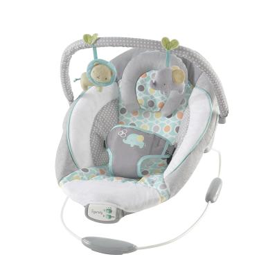Ingenuity Rahatlatıcı Ana kucağı Bebek Koltuğu, Sesler ve Titreşimler, 0-6 Ay, 9 kg'a Kadar - Morrison, Fil/Aslan Oyuncaklı (Gri/Mavi)