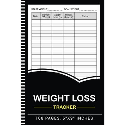 Weight Loss Tracker: Daily weight loss log book to record and monitor your body weight loss and gain - 108 Pages 6"x9" Inche