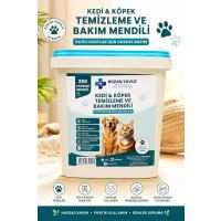 Evcil Hayvan Pati Tüy Kulak Göz Temizleme Kedi Köpek Mendili 250li Kova